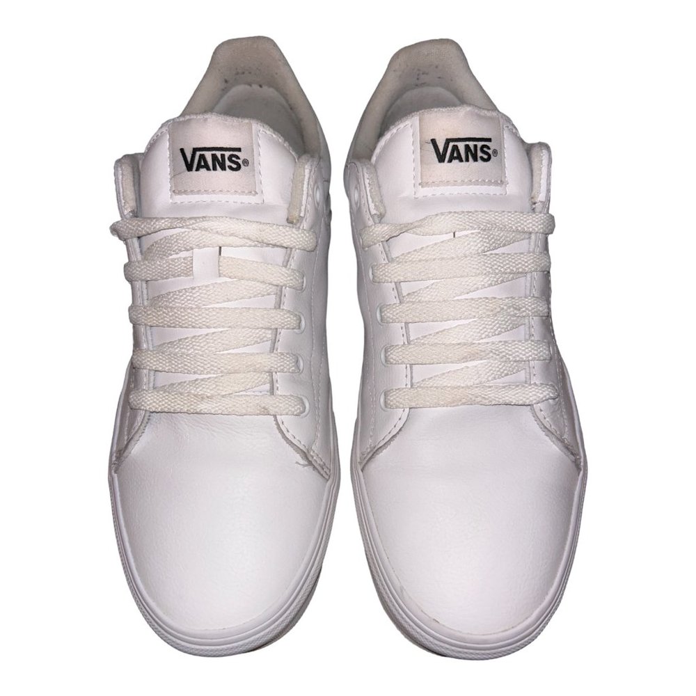 VANS Men's Seldan White Leather Shoes Size 11.5 US Casual Skate Athleisure Clean